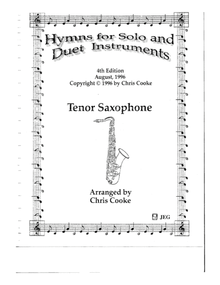 Hymns For Solo And Duet Instruments Tenor Saxophone Sheet Music