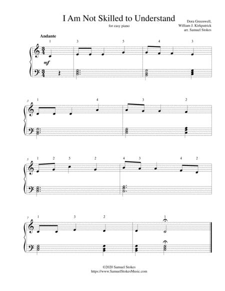 Free Sheet Music I Am Not Skilled To Understand For Easy Piano