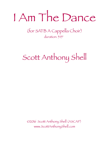 I Am The Dance Satb Sheet Music