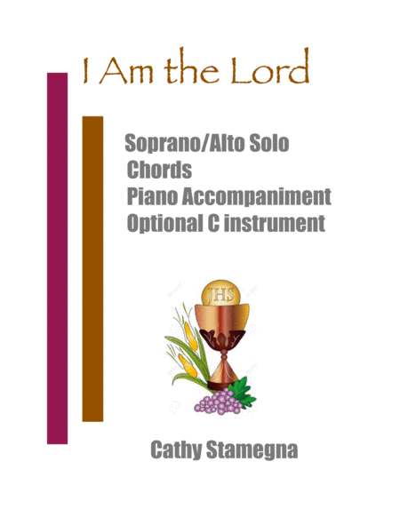 Free Sheet Music I Am The Lord Soprano Alto Solo Chords Piano Acc With Optional C Instrument