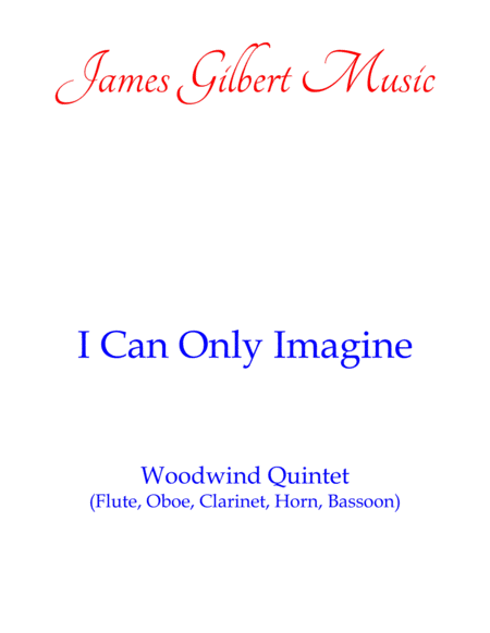 Free Sheet Music I Can Only Imagine Ww