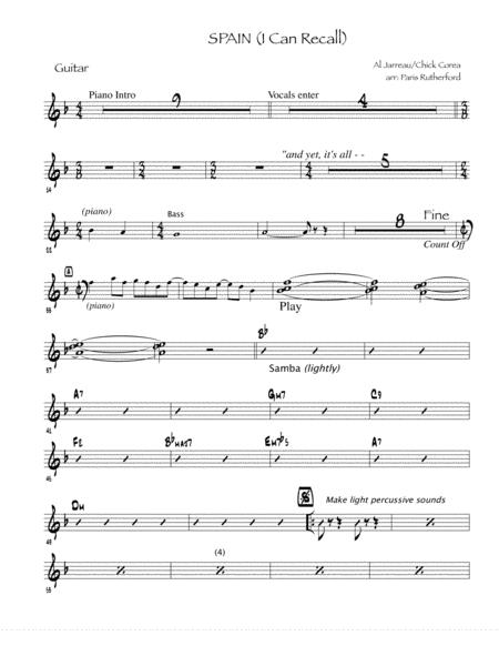 Free Sheet Music I Can Recall Spain Arr Paris Rutherford Guitar