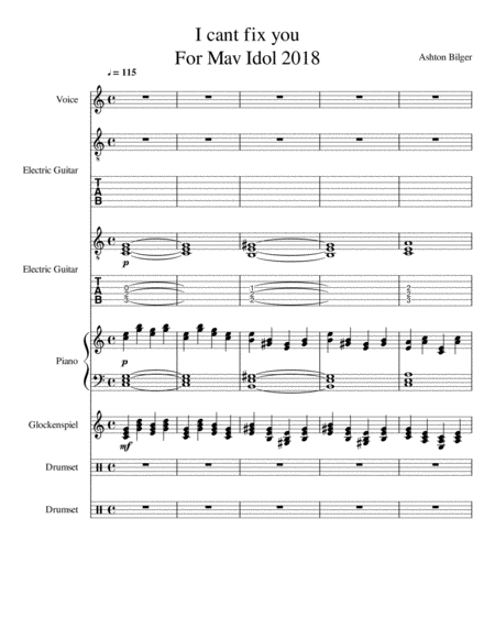 I Cant Fix You By The Living Tombstone Arr Ashton Bilger Sheet Music