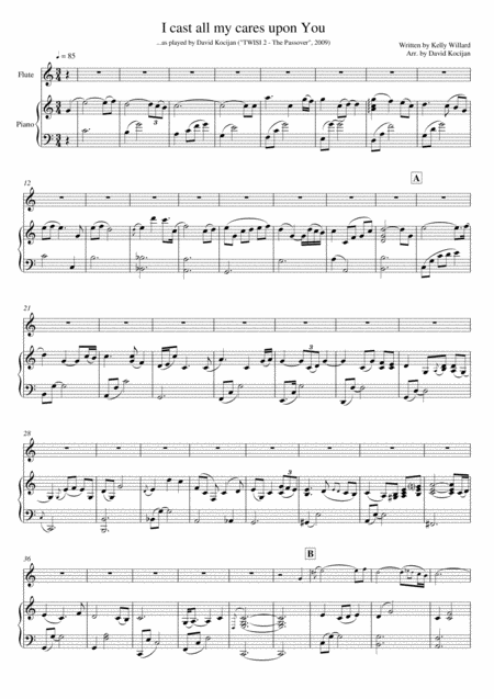 I Cast All My Cares Upon You Piano Flute Sheet Music