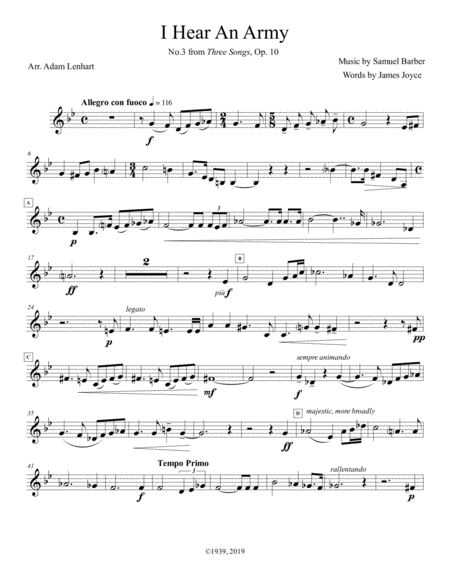 Free Sheet Music I Hear An Army For F Horn Solo