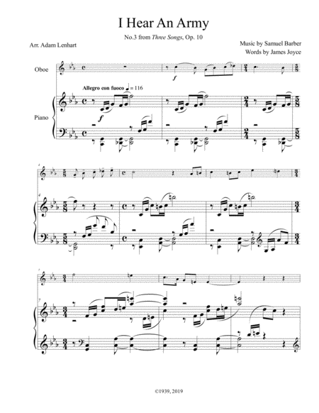 Free Sheet Music I Hear An Army For Oboe Solo