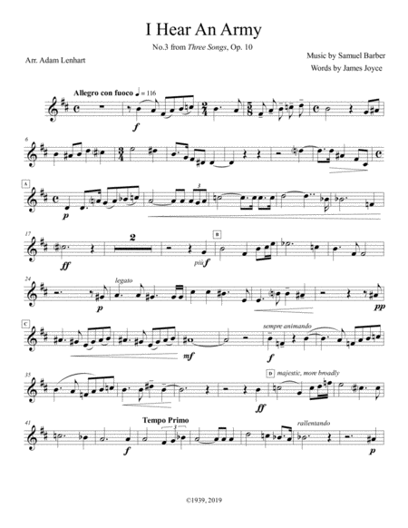 I Hear An Army For Piccolo Trumpet Solo Sheet Music