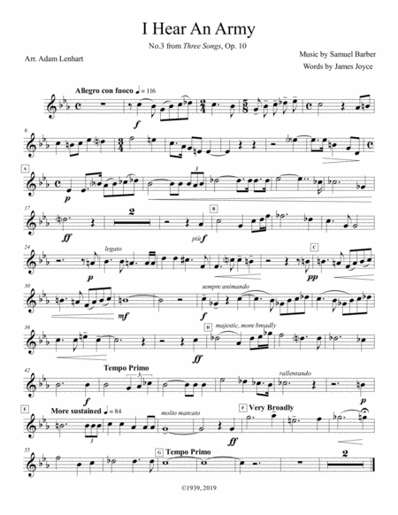 Free Sheet Music I Hear An Army For Violin Solo