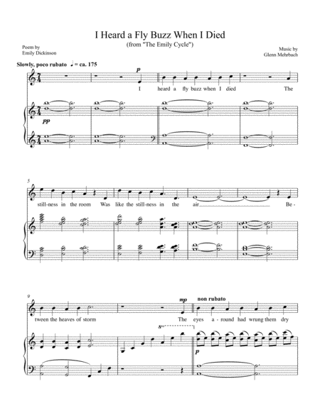 I Heard A Fly Buzz When I Died Sheet Music