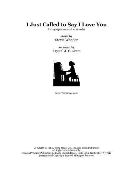 Free Sheet Music I Just Called To Say I Love You