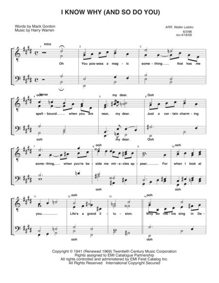 Free Sheet Music I Know Why And So Do You W Solo