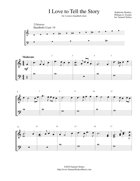 I Love To Tell The Story For 2 Octave Handbell Choir Sheet Music