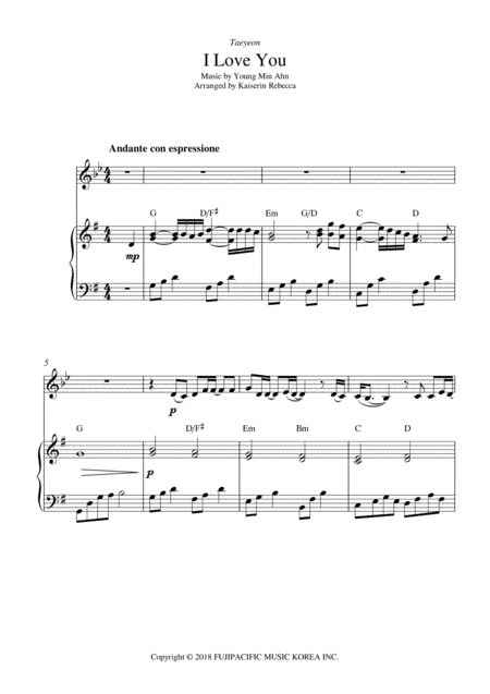 I Love You Clarinet In A Solo And Piano Accompaniment Sheet Music