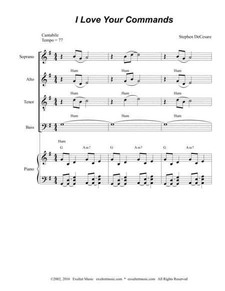 I Love Your Commands Sheet Music