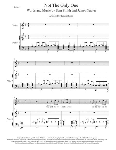 I M Not The Only One Exact Transcription Piano Voice Sheet Music