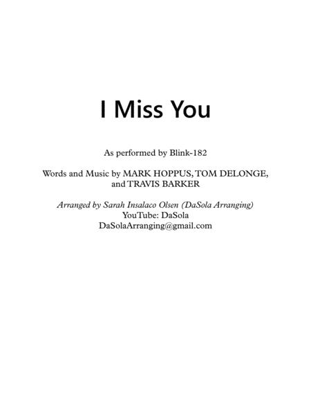 I Miss You By Blink 182 String Quartet Arranged By Dasola Sheet Music