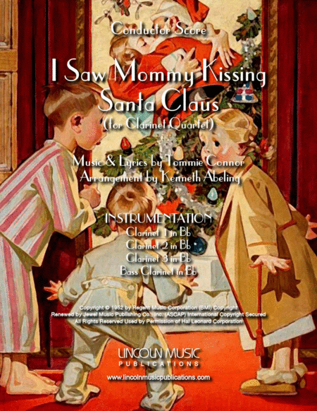 Free Sheet Music I Saw Mommy Kissing Santa Claus For Clarinet Quartet