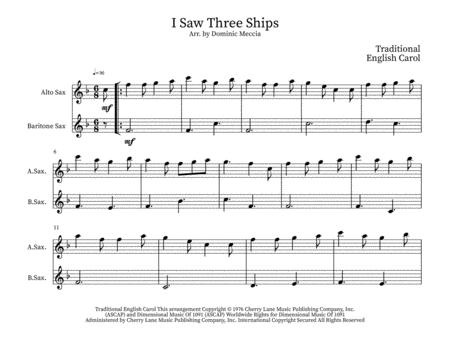 I Saw Three Ships Alto And Bari Sax Duet Sheet Music