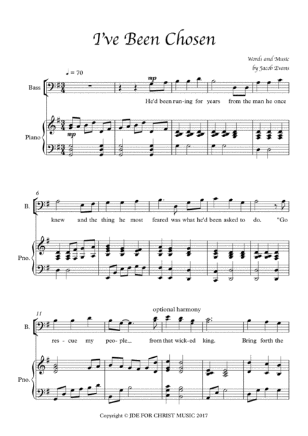 I Ve Been Chosen Sheet Music