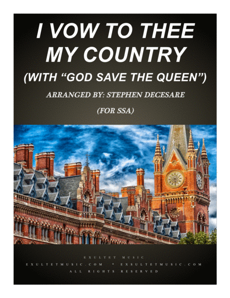 I Vow To Thee My Country With God Save The Queen For Ssa Sheet Music