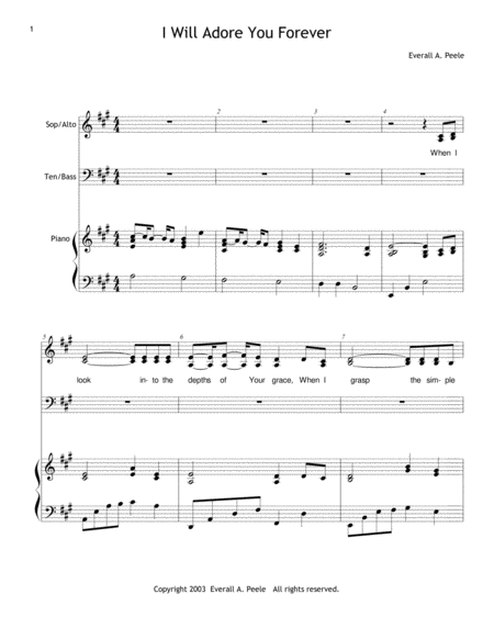 Free Sheet Music I Will Adore You Forever Choir Version Includes Unlimited License To Copy