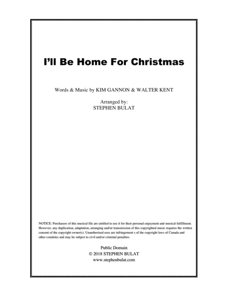 Free Sheet Music I Will Be Home For Christmas Lead Sheet Melody Lyrics Chords In Key Of A