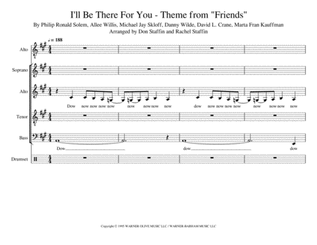 Free Sheet Music I Will Be There For You Theme From Friends Satb A Cappella