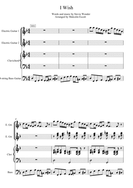 I Wish For Rock Ensemble Sheet Music