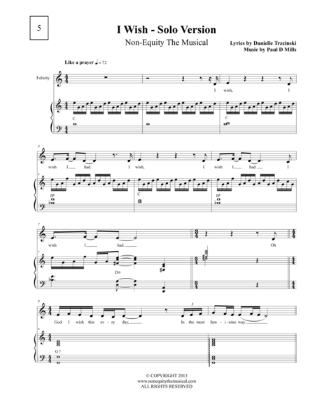 I Wish I Had A Penis Solo Version Sheet Music