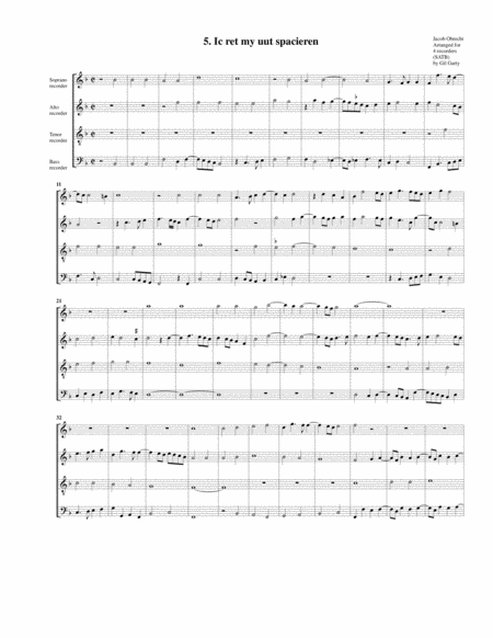 Ic Ret My Uut Spacieren Arrangement For 4 Recorders Sheet Music