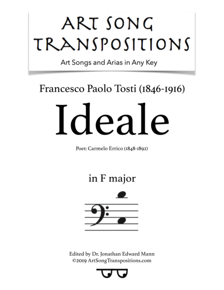 Ideale Transposed To F Major Bass Clef Sheet Music