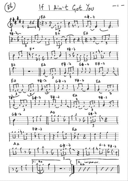 If I Aint Got You For Alto Sax Eb Sheet Music