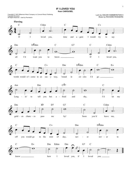 Free Sheet Music If I Loved You From Carousel