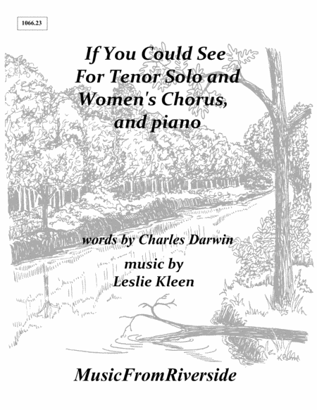 If You Could See What I Have Seen For Tenor Solo Womens Chorus And Piano Sheet Music