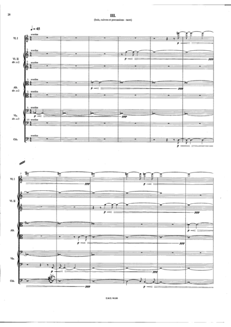 Iii Movement From Five Pieces For Orchestra Sheet Music