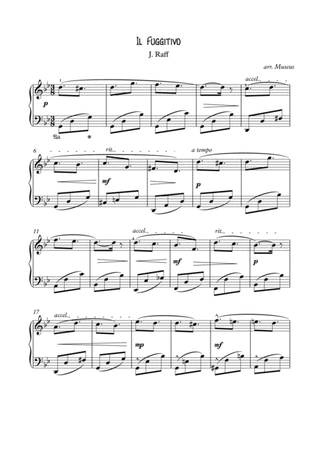 Il Fuggitivo By Raff For Piano Solo Sheet Music