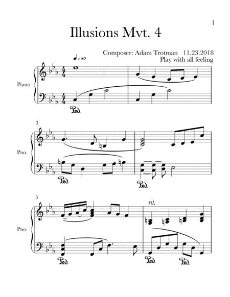 Free Sheet Music Illusions Mvt 4