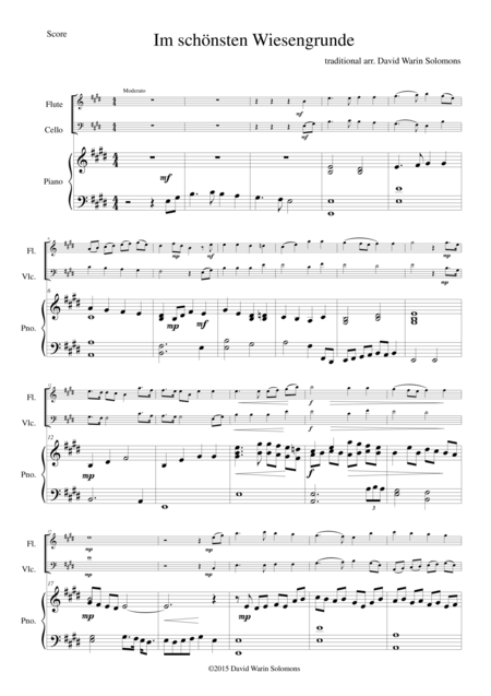 Im Schnsten Wiesengrunde For Flute Cello And Piano Sheet Music