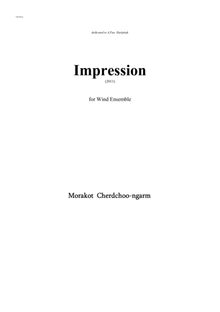 Impression For Wind Ensemble Sheet Music