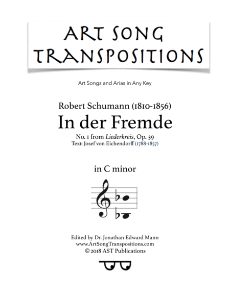 Free Sheet Music In Der Fremde Op 39 No 1 C Minor