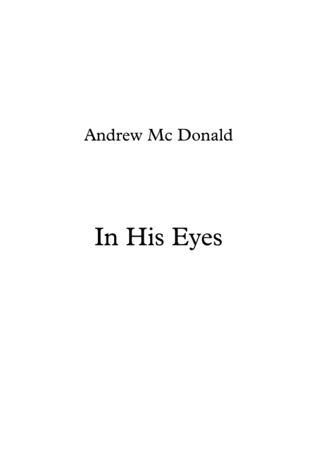 In His Eyes Sheet Music