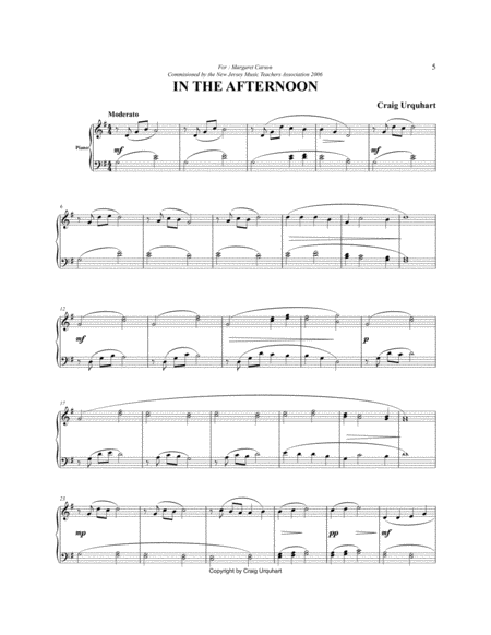 Free Sheet Music In The Afternoon