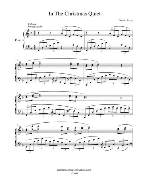 Free Sheet Music In The Christmas Quiet