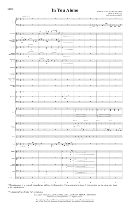 In You Alone Full Score Sheet Music