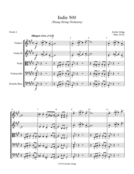 Indie 500 Young String Orchestra Sheet Music