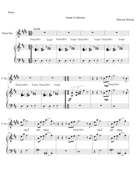 Innate Confession Sheet Music