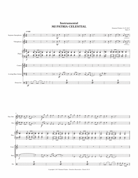 Instrumental Mi Patria Celestial Sheet Music