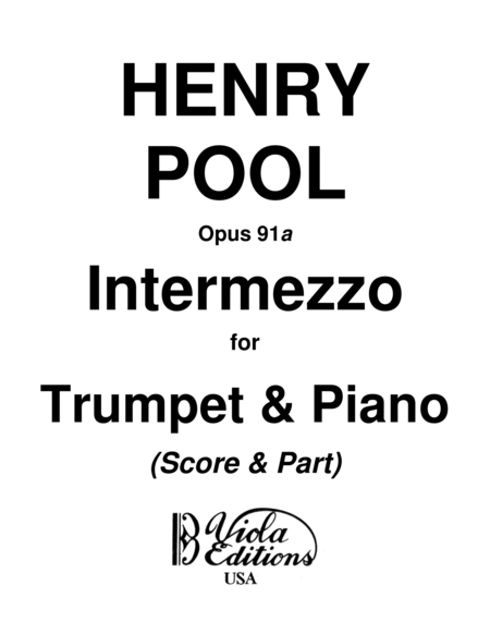 Intermezzo For Trumpet Piano 2 Score Part Sheet Music