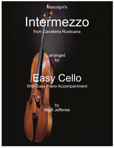 Free Sheet Music Intermezzo From Cavalleria Rusticana Arranged For Easy Cello And Piano
