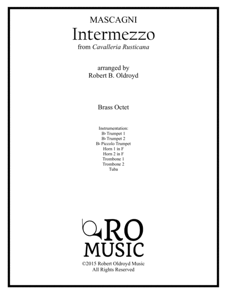 Intermezzo From Cavalleria Rusticana For Brass Octet Sheet Music